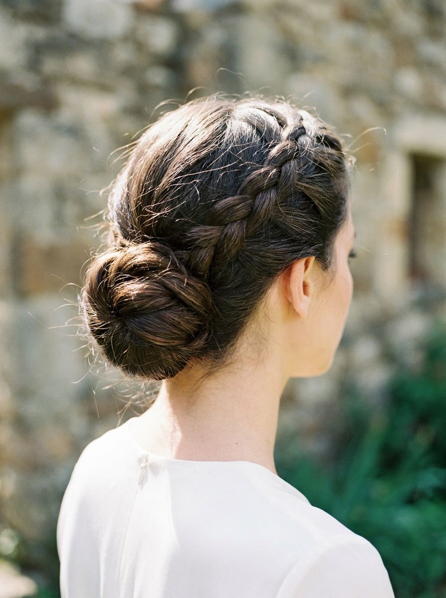 Französischer Zopf in einen Dutt - Flechtfrisuren Hochzeit